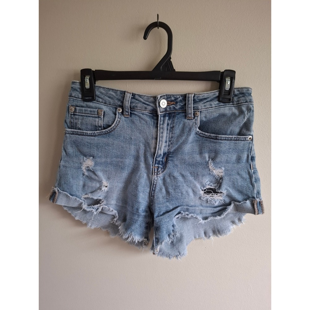 2/$18 Jean Shorts Just USA Sz S Med Wash Distressed Festival Daisy Duke Summer